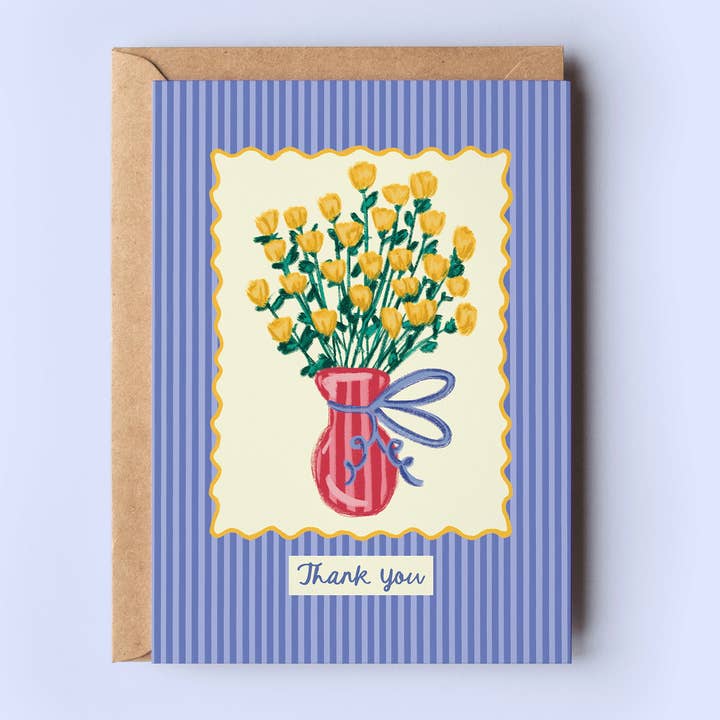 Carte de remerciements florale pleine de gratitude pour la vente par The Shelley Society