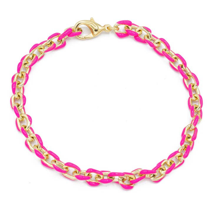 Mini Gold Enamel Chain Bracelet for wholesale by EMERSON & OLIVER
