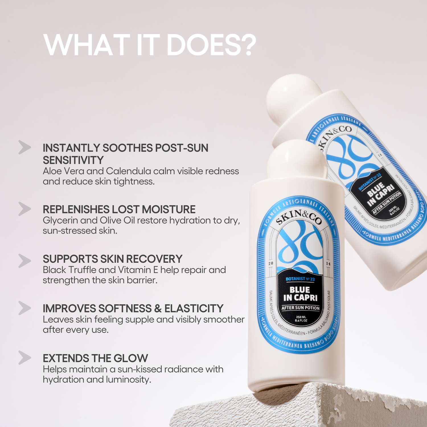 SKIN&CO Roma - Wholesale Aftersun/Sun Damage Repair Cream - BLUE IN CAPRI AFTER SUN POTION2