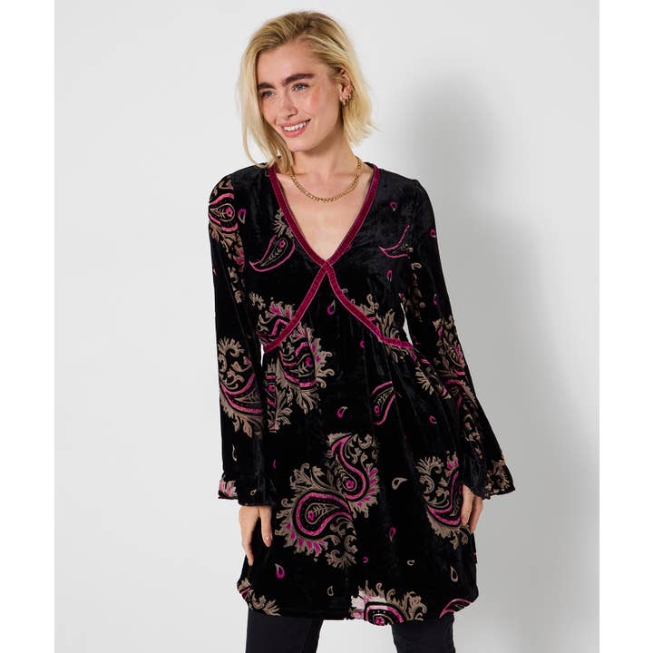 Boho Vibes Devore Tunic Dress for wholesale by Joe Browns