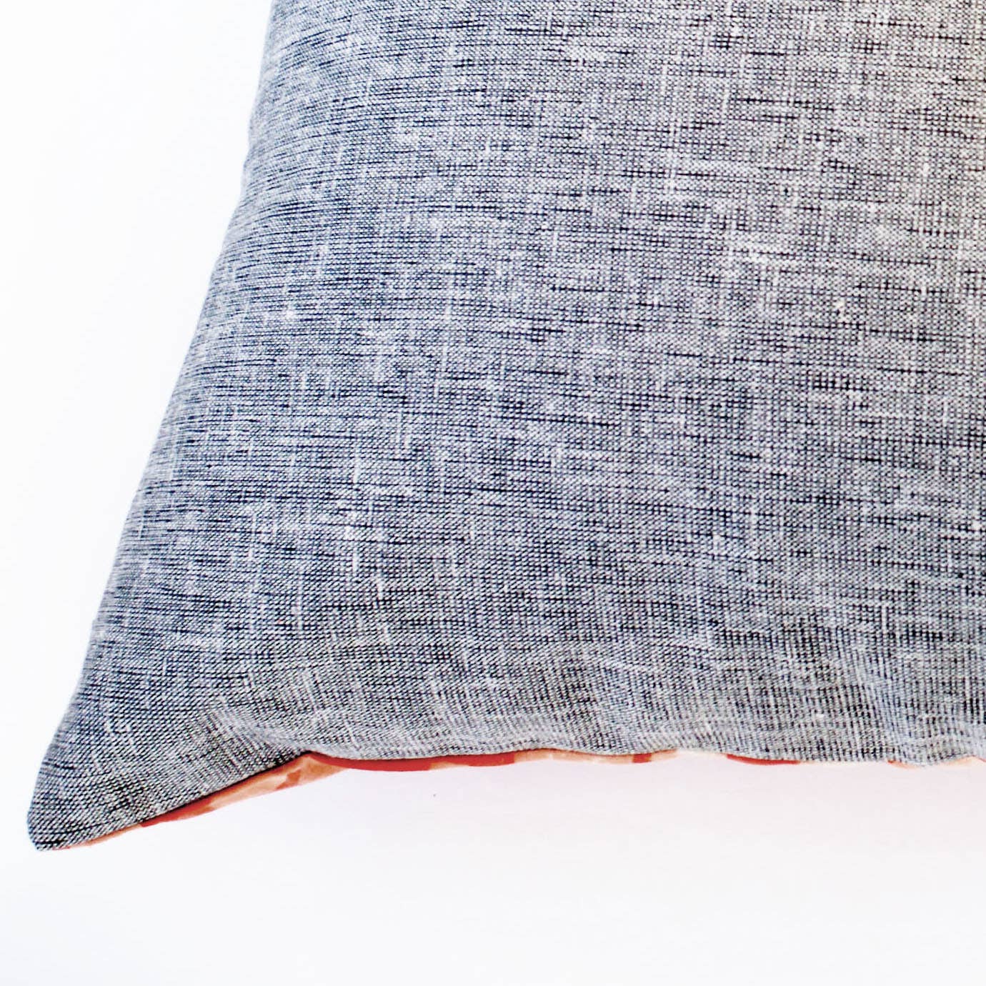 Rustic Loom - Wholesale Lumbar Pillow - Orange Leaf Blockprinted Lumbar Toss Pillow 12 x 242