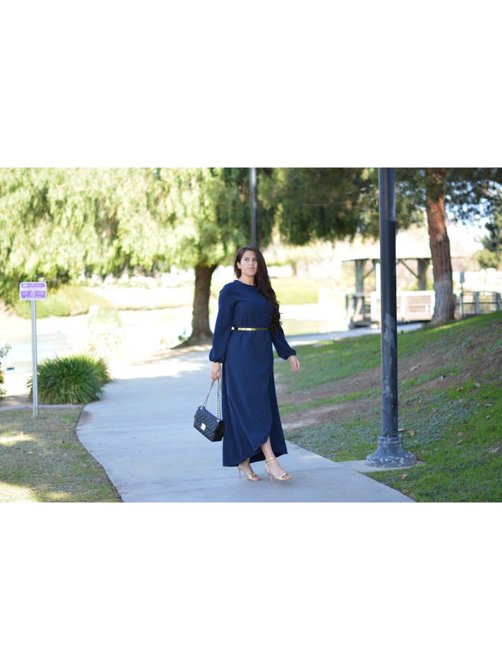 Skirt Society - Wholesale Dress - Women's - New Paris Navy Maxi Dress8