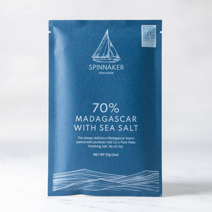 Spinnaker Chocolate - Wholesale Chocolate Bar - 70% Madagascar with Sea Salt0