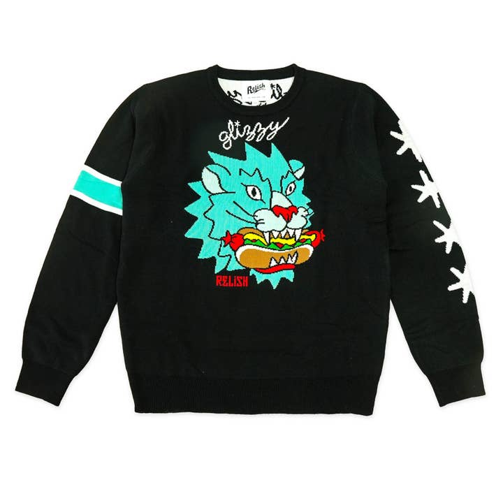 Chicago Style Glizzy & Art Lion sweater - *Black for wholesale by Derrick Baker