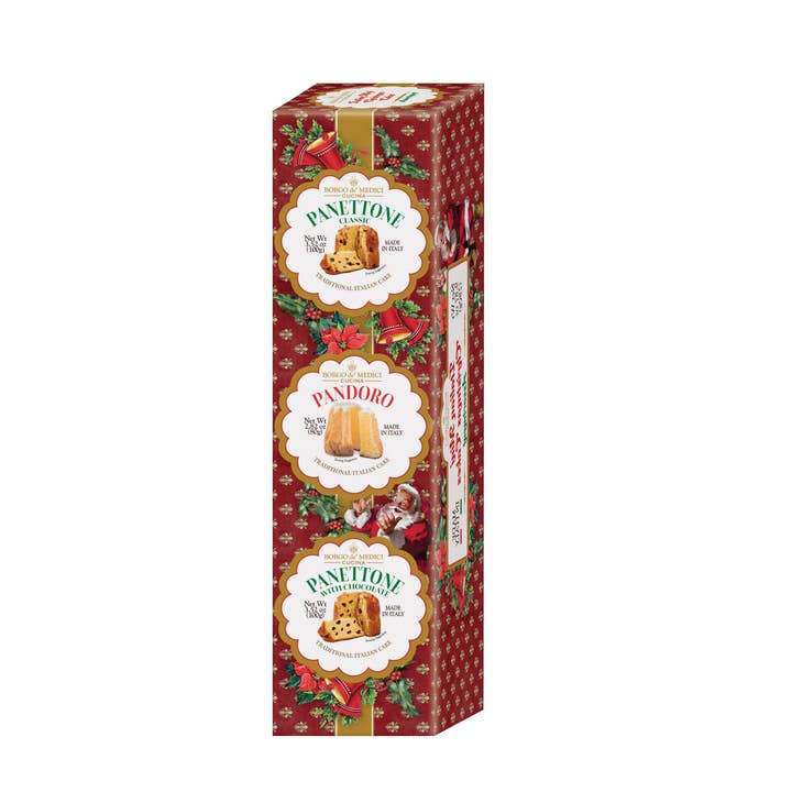 BORGO DE MEDICI USA - Wholesale Cake - NEW 280g Mini Panettone & Pandoro Assortment Tower Box