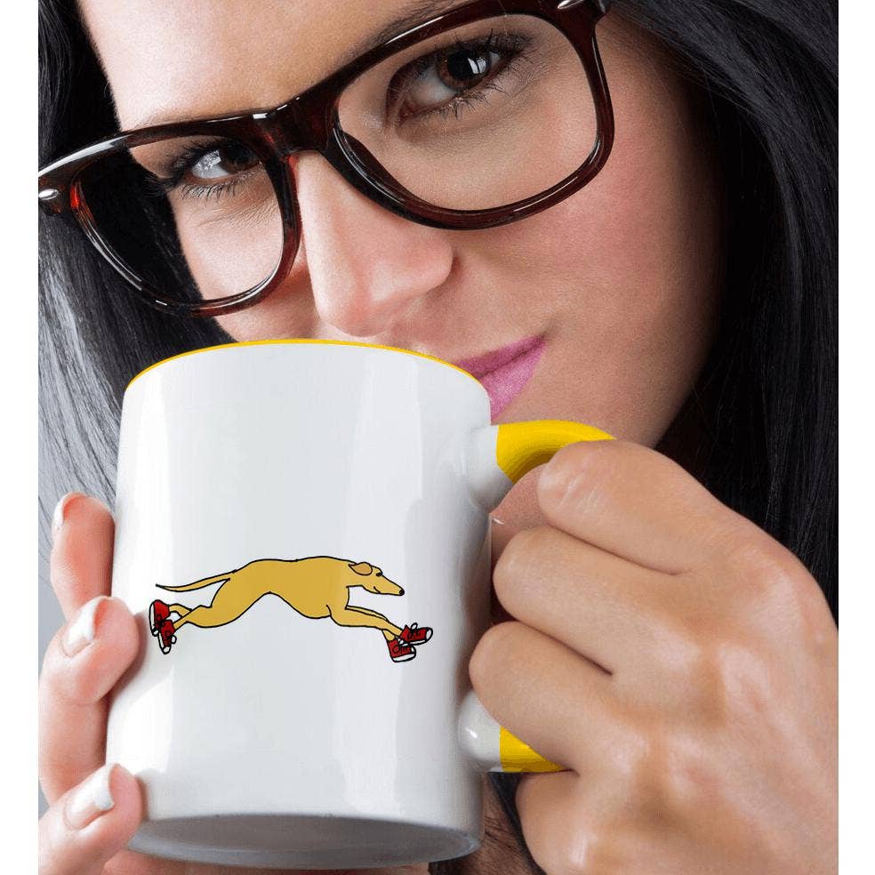 3dRose - Vendita all'ingrosso Tazza - 3dRose, Divertente Levriero che Corre con Scarpe da Ginnastica Rosse, Tazza1