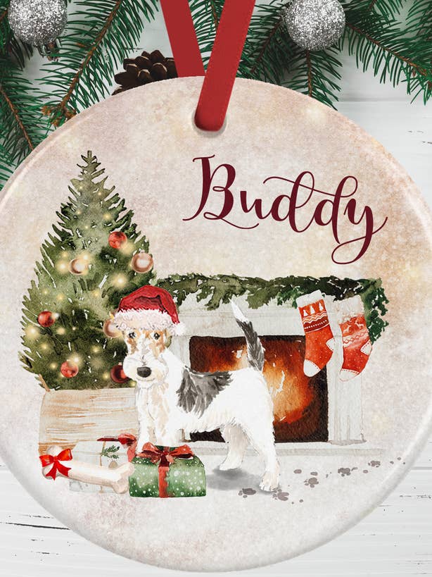 Fox Terrier Christmas Decoration for wholesale by WagATudeTags