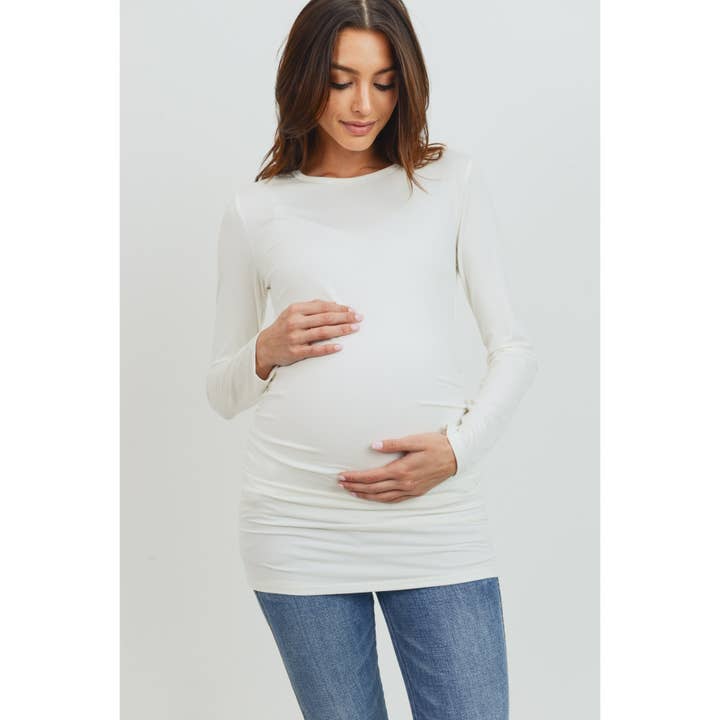 Hello Miz - Wholesale Top - Maternity - Long Sleeve Maternity Crewneck Knit Top12