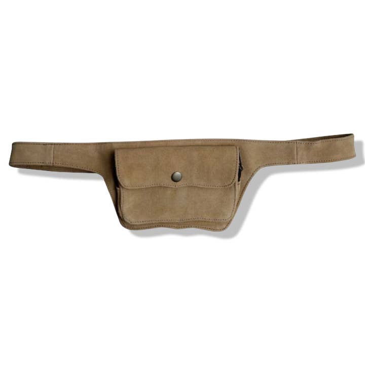 Manifestie – wholesale Belt bag – Unisex – Unisex Leather Festival Belt | Black Suede, 2 pocket | trave