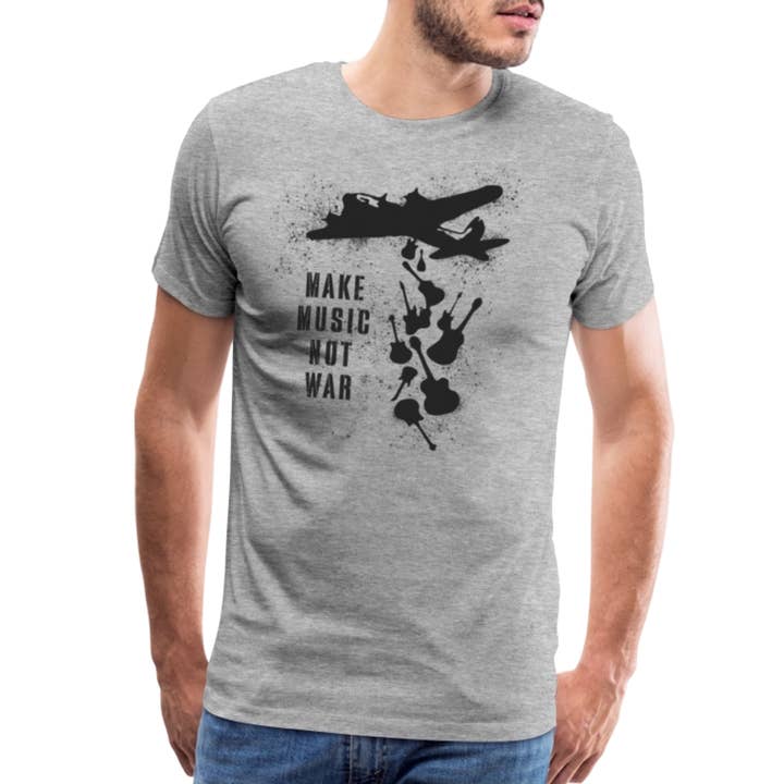 Art-O-Rama Shop - Wholesale Screen Printed T-Shirt - Unisex - Banksy Make Music Not War Street Art T-Shirt1