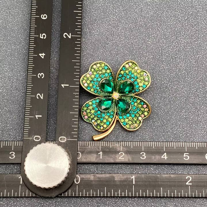 Mio Queena - Wholesale Brooch - Rhinestone Four-leaf Clover Brooch3