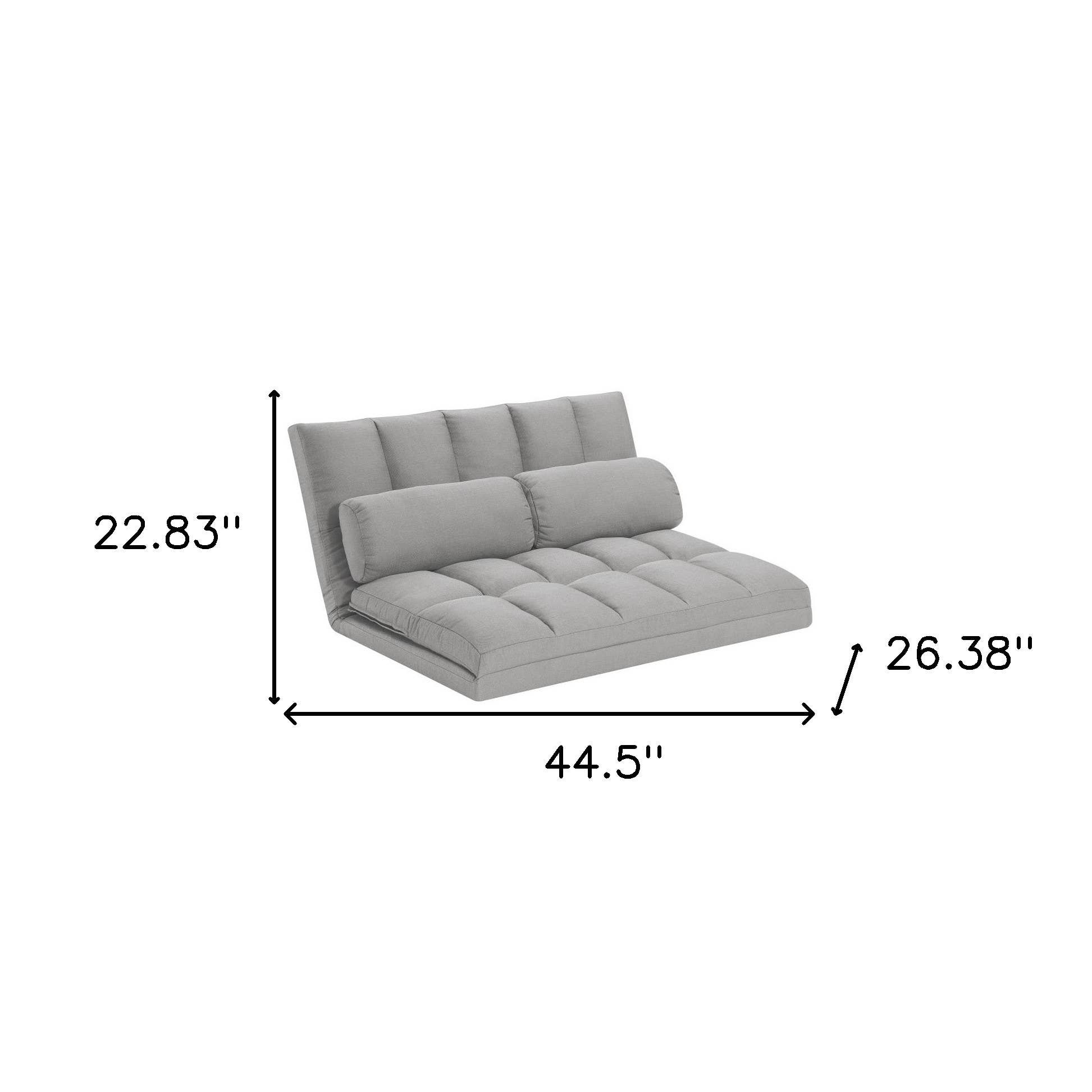 HomeRoots – Großhandel Sofas – 45" Graues Futon-Schlafkissen, umwandelbar, Loveseat and Toss2