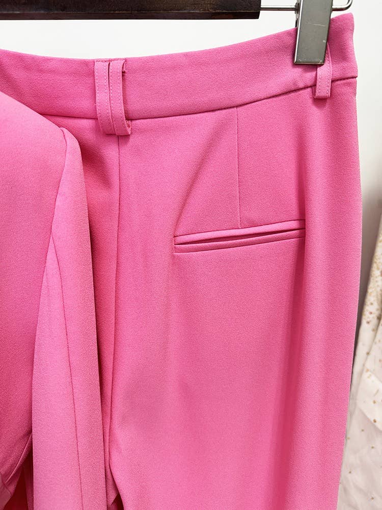 Rosa SET7-7Y Conjunto de terno fino com ponto de malha rosa chique para venda a revendedores na Faire12