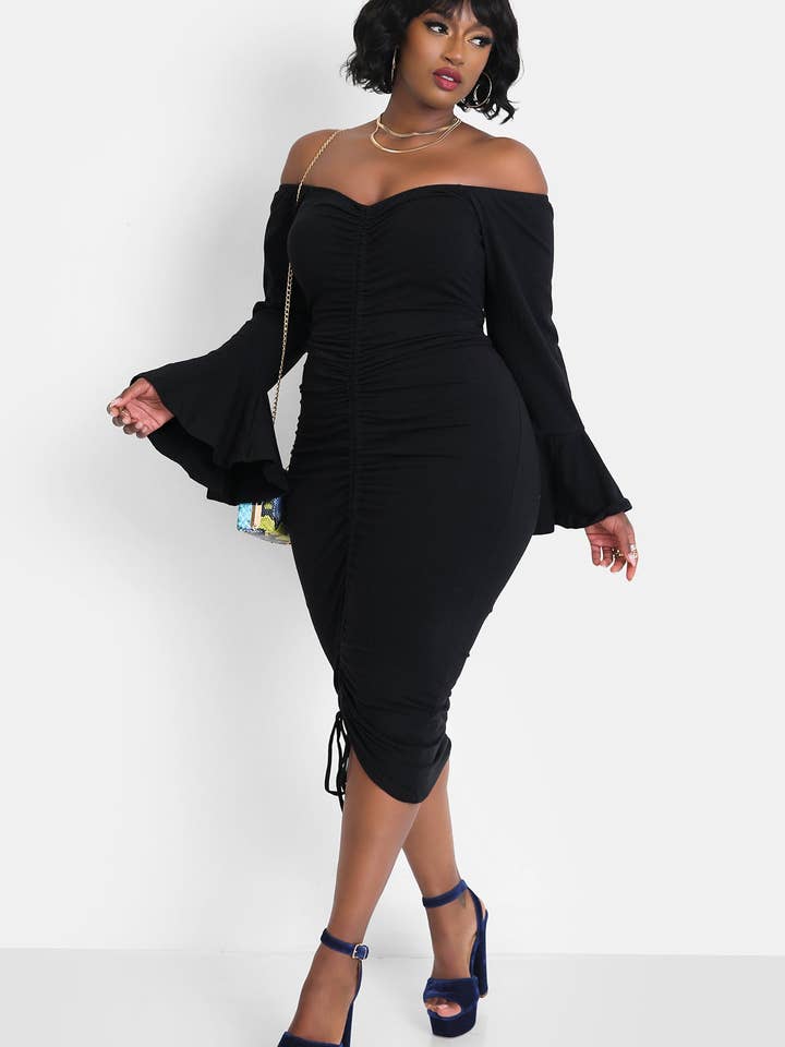 Take Me Back Flutter Sleeve Ruched Bodycon Midi Dress and other Purchase Wholesale flutter sleeve dress. Free Returns & Net 60 Terms on Faire trending on Faire.
