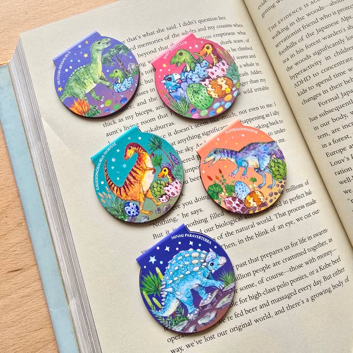 Australske Dinosaur Magnetiske Bogmærker for engroshandel hos Watercolour By Cat