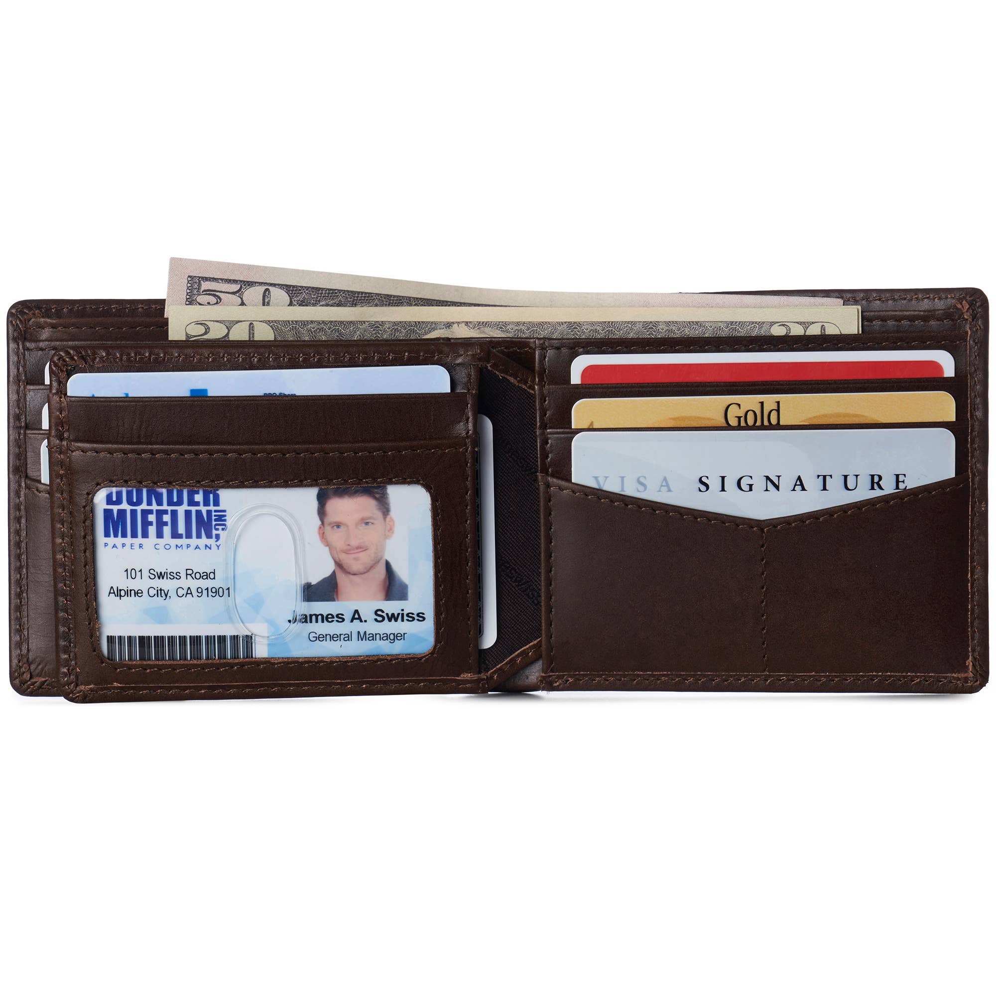 Alpine Swiss - Vente Portefeuille – homme - Alpine Swiss Commuter Portefeuille à deux volets RFID pour homme 2 fenêtres d'identification - Portefeuille 99229