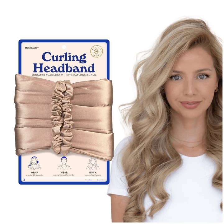 RobeCurls - Wholesale Hair Curlers - RobeCurls The Original Heatless Curling Headband - Cream3
