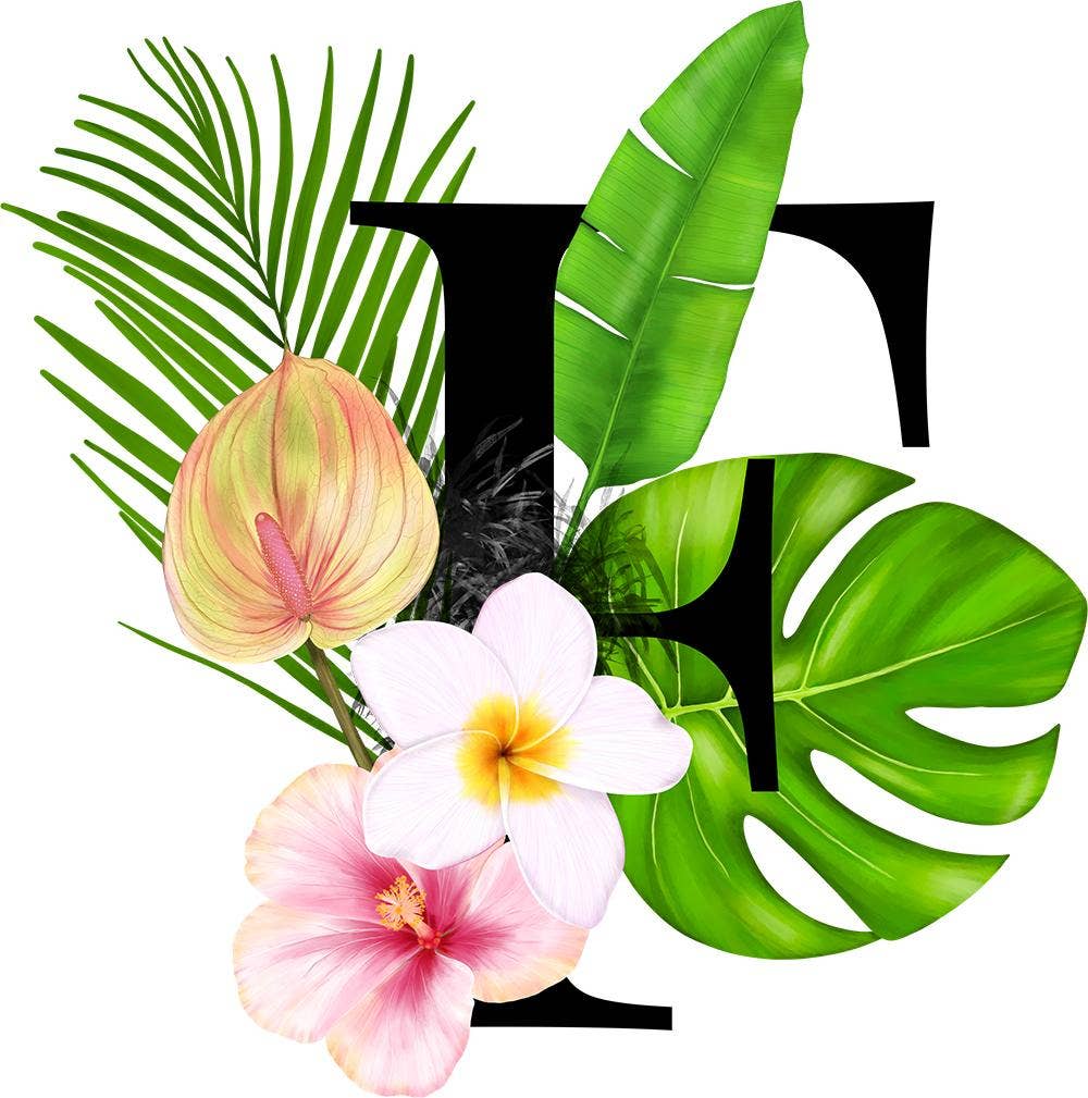 Mason Jar Merchant – Großhandel Trinkglas/Tasse – Einmachglas-Tumbler mit tropischem Monogramm6