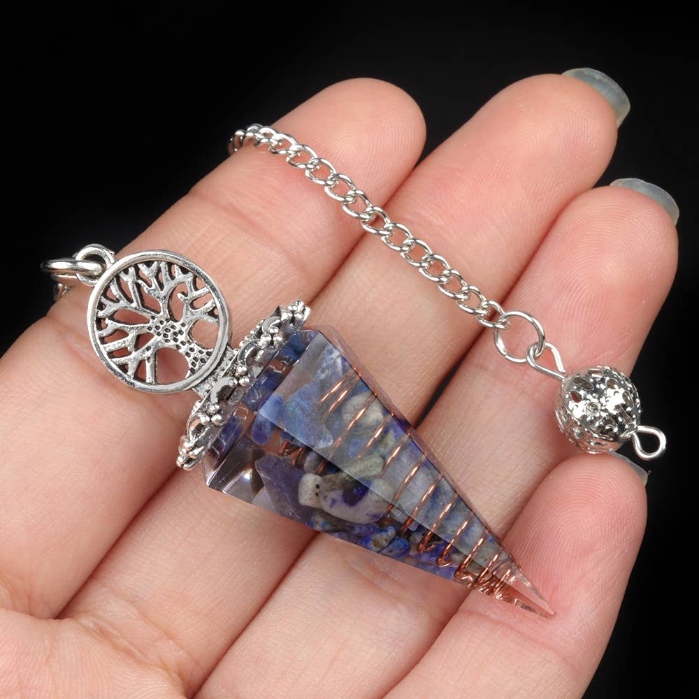 Gemcohub - Wholesale Spiritual Stone/Crystal - Tree of Life Resin Crystal Pendulum0