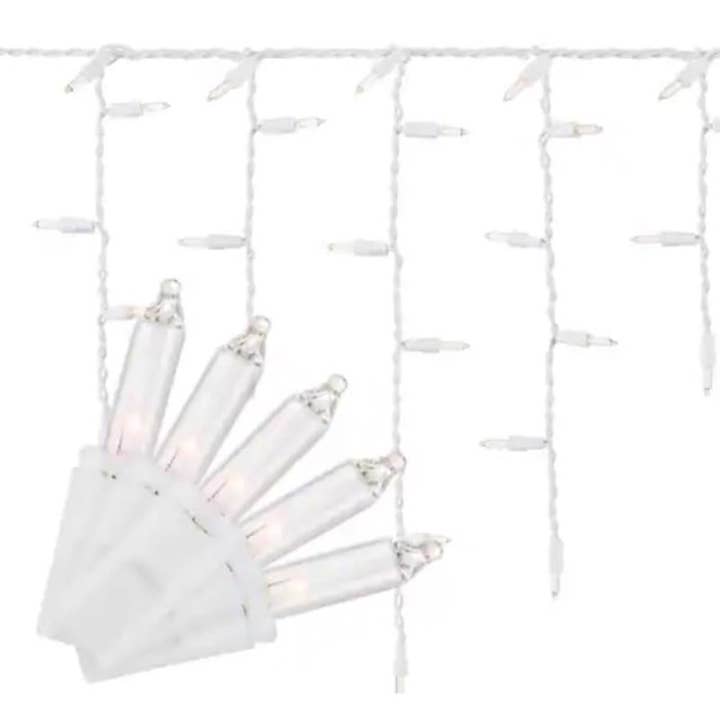 Everyday Supply Co - Wholesale String Lights - Platinum LED Warm White Icicle Lights, 100ct, 9.5 ft