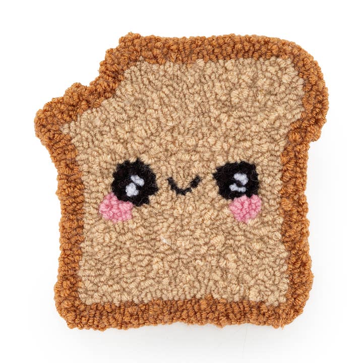 Toast Mug Rug Coaster, Punch Needle Coasters for wholesale by EmbroiderywithAycan