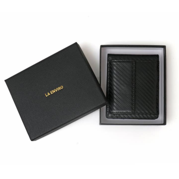 LA ENVIRO – wholesale Wallet - Men’s – YAMBA VEGAN MINIMALIST SLIM BIFOLD FRONT POCKET WALLET I BLA
