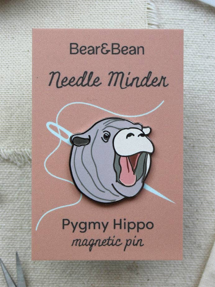 Pygmy Hippo Magnetic Needle Minder Pin for wholesale by Bear&Bean