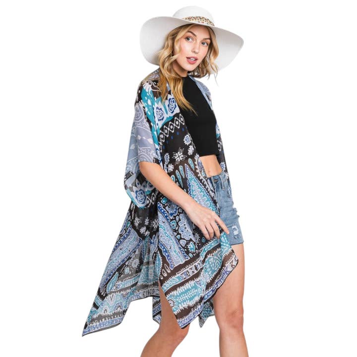 Cardigan Kimono Bohème Art Populaire pour la vente par LA Jewelry Plaza