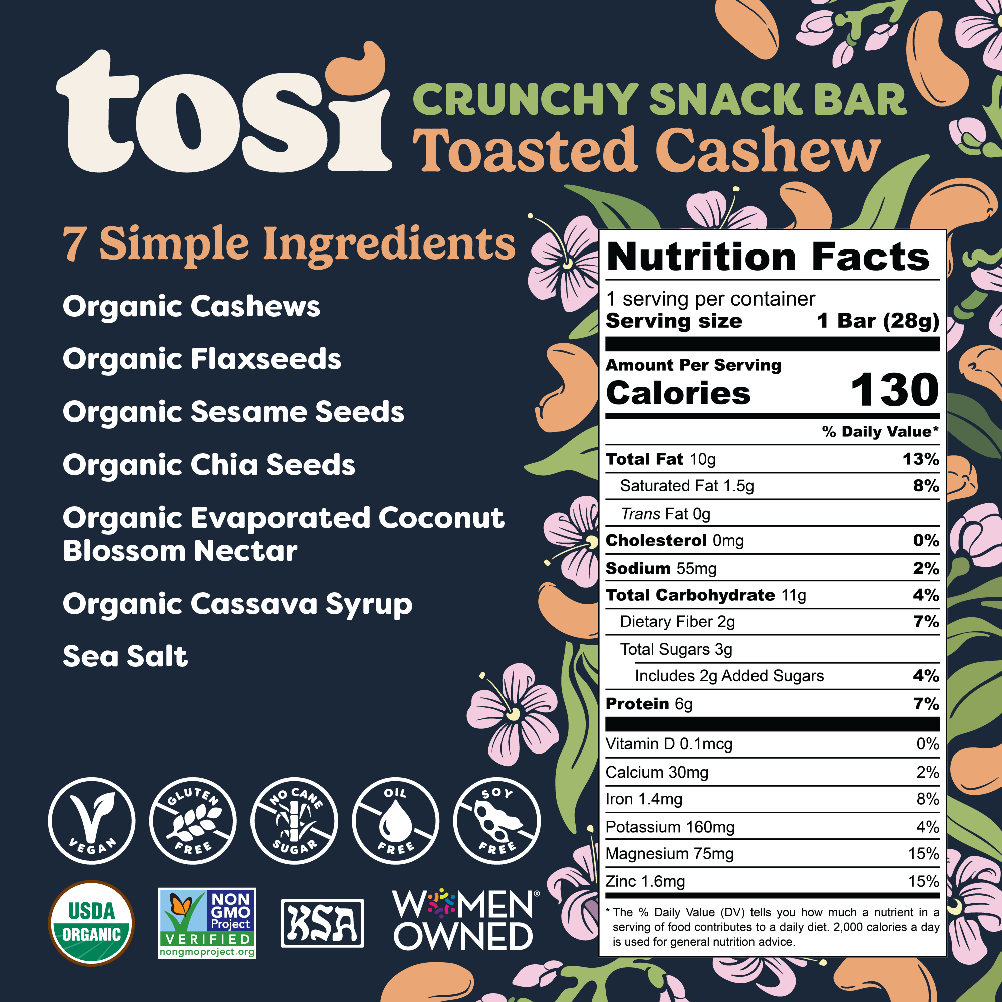 Tosi – wholesale Snack bar – Cashew Snack Bar  -12Pk1