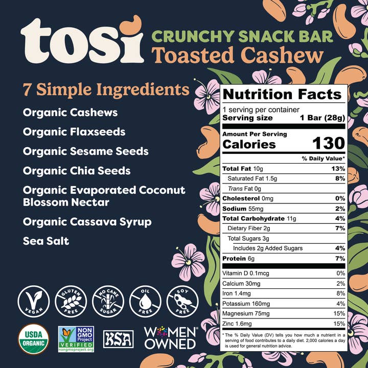 Tosi - Wholesale Snack Bar - Cashew Snack Bar -12Pk1