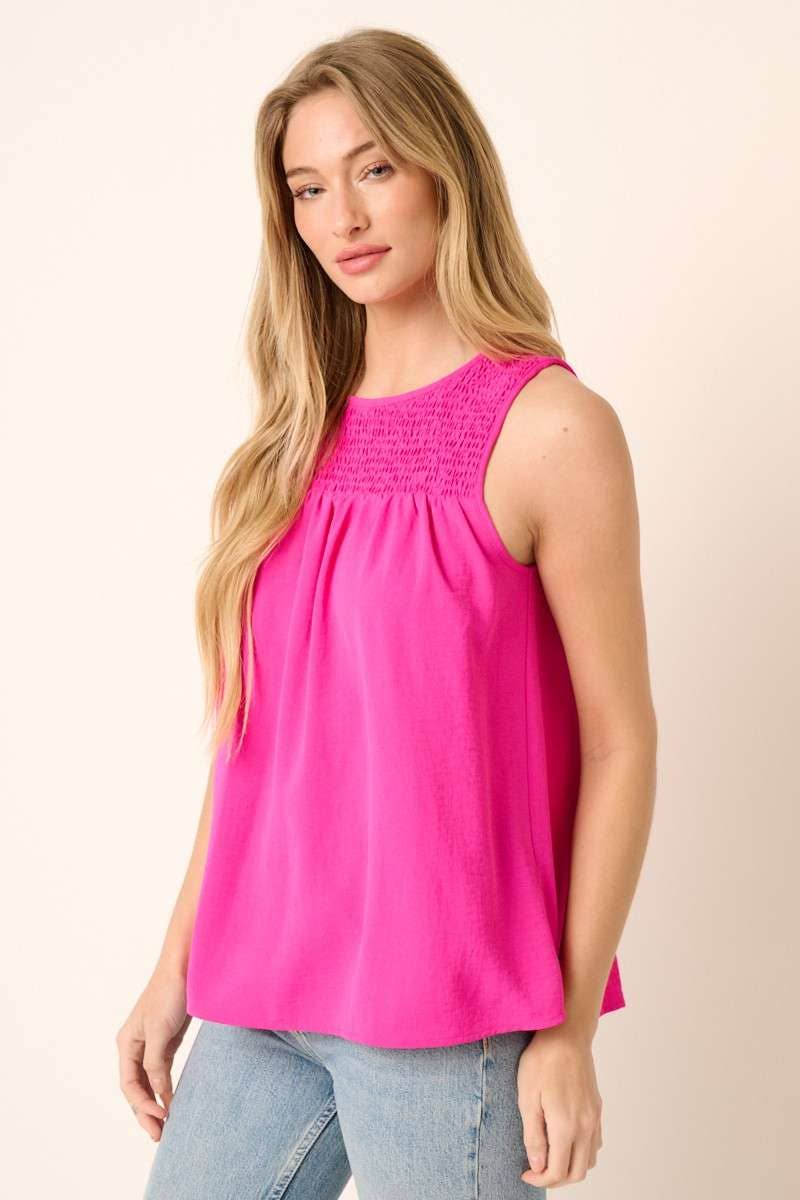 mittoshop – wholesale Blouse – Women’s – AIRFLOW SMOCKED YOKE SLEEVELESS BLOUSE29