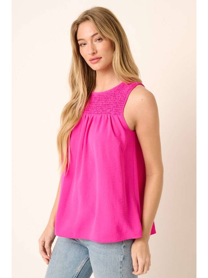 mittoshop - Wholesale Blouse - Women's - AIRFLOW SMOCKED YOKE SLEEVELESS BLOUSE29