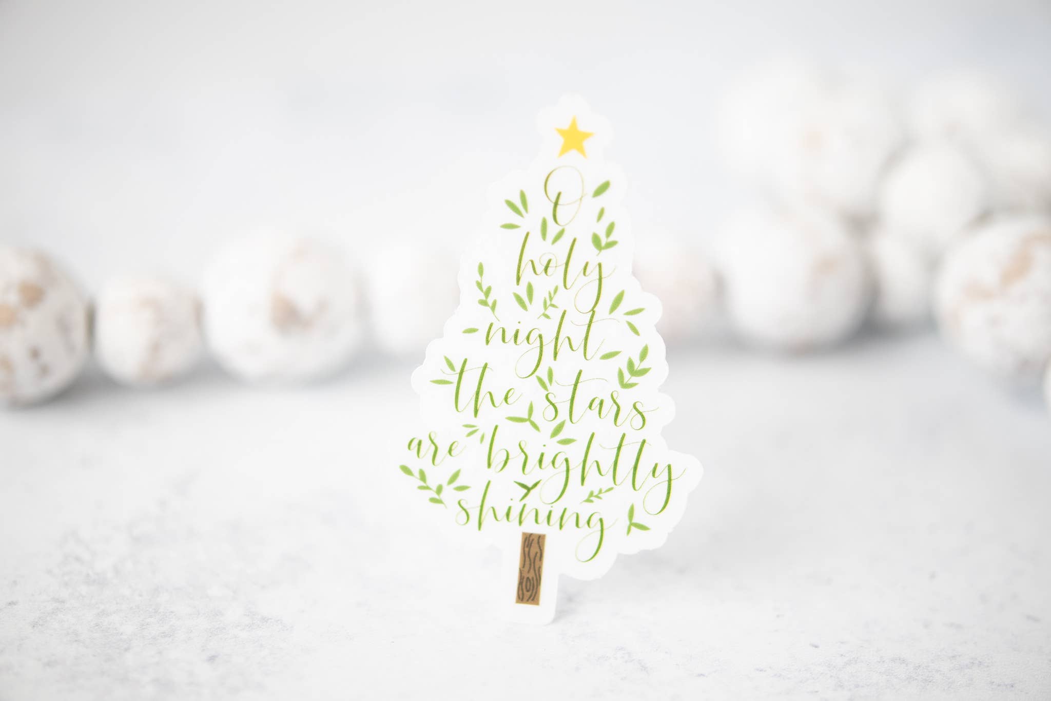 Savannah and James Co - Vendita all'ingrosso Adesivo - O Holy Night Christmas Tree Clear, adesivo in vinile 3x3 in.0