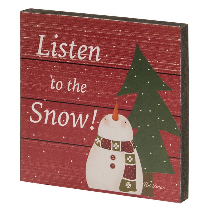 The Hearthside Collection - Wholesale Decorative Tabletop Object - Snowman Kisses Decorative Tabletop Blocks, 3 Assorted