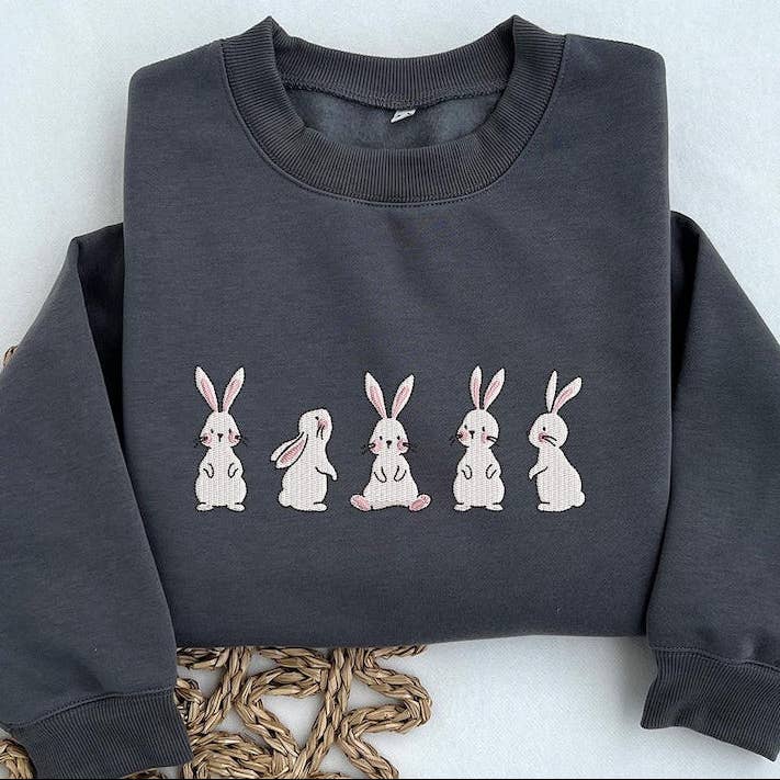 Embroidered Bunny Lineup Hoodie – Easter Collection for wholesale by STRONG N FREE CDN