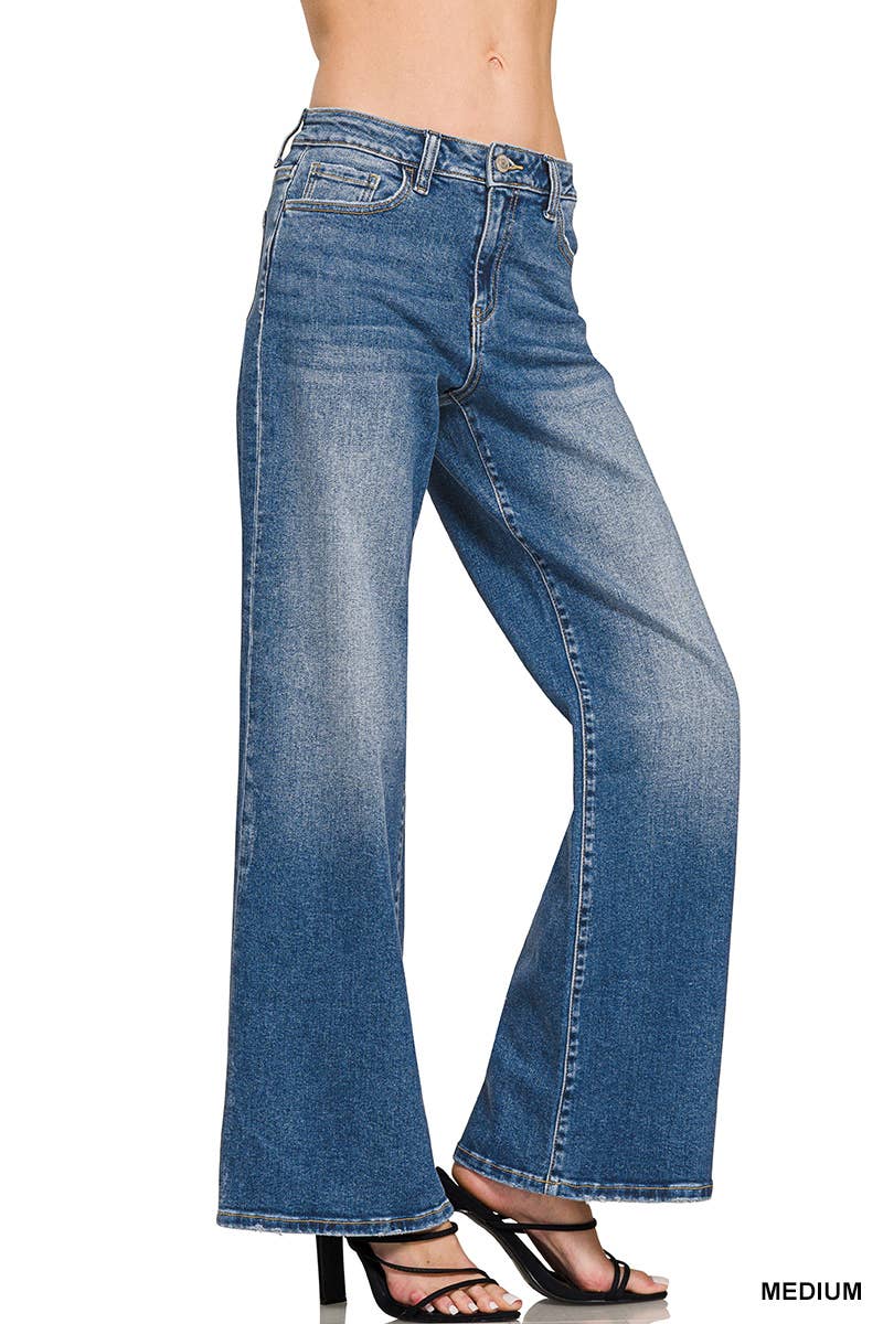 ._ SI-27257 High Waist Straight Leg Medium Wash Denim Pants for wholesale on Faire1