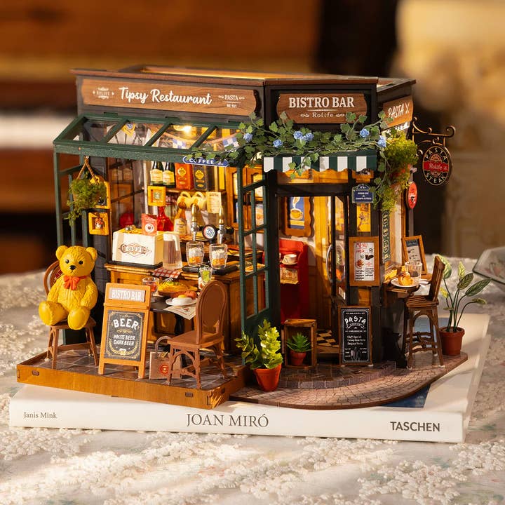 Robotime - Wholesale DIY Craft Kit - DG167 Tipsy Restaurant Rolife DIY House Crafts Miniature 4