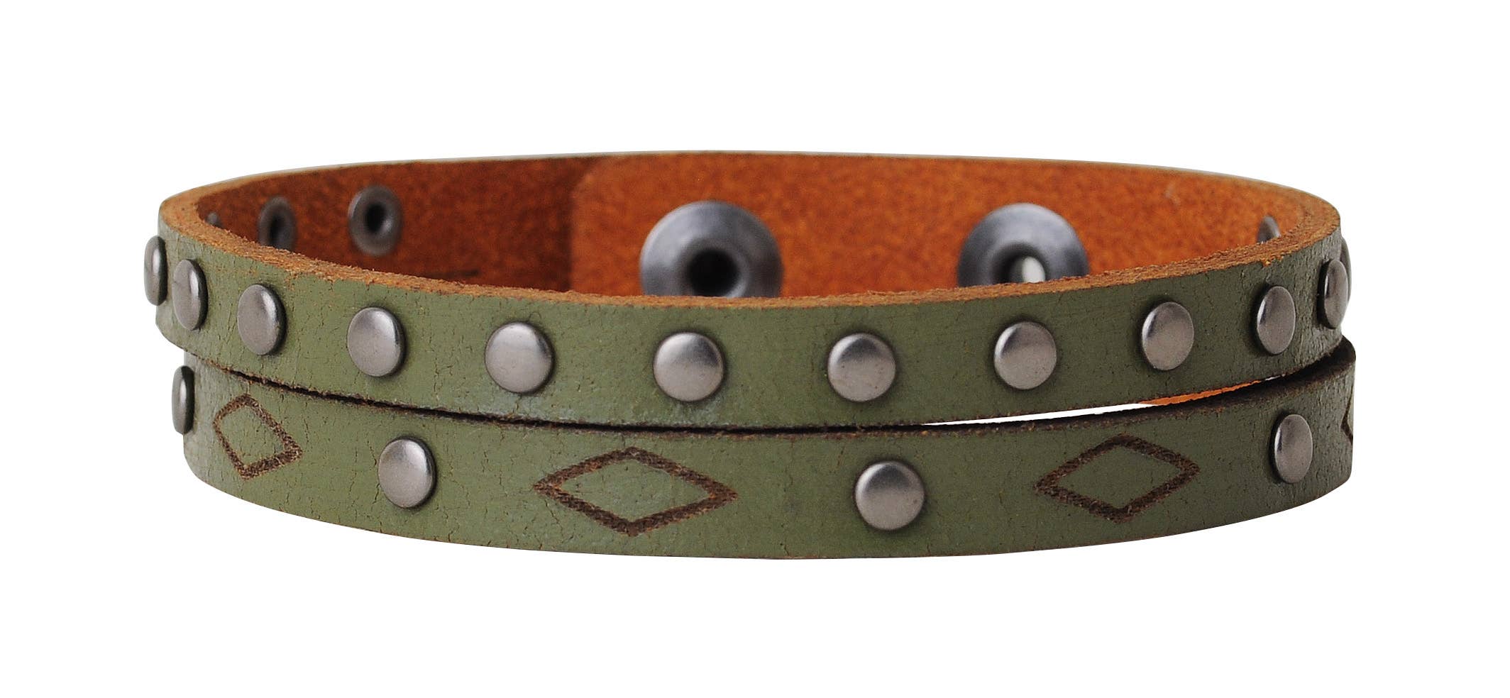 Most Wanted USA - Wholesale Cuff Bracelet - Double Strand Stud and Rhombus Bracelet0