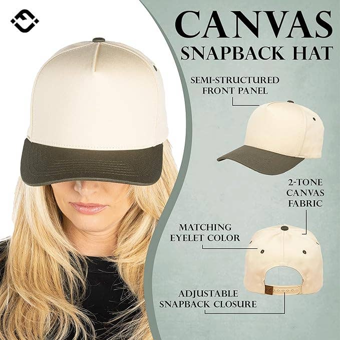 Funky Junque - Wholesale Baseball Cap - Unisex - Two Tone Vintage Snapback Hat - Olive/Beige4