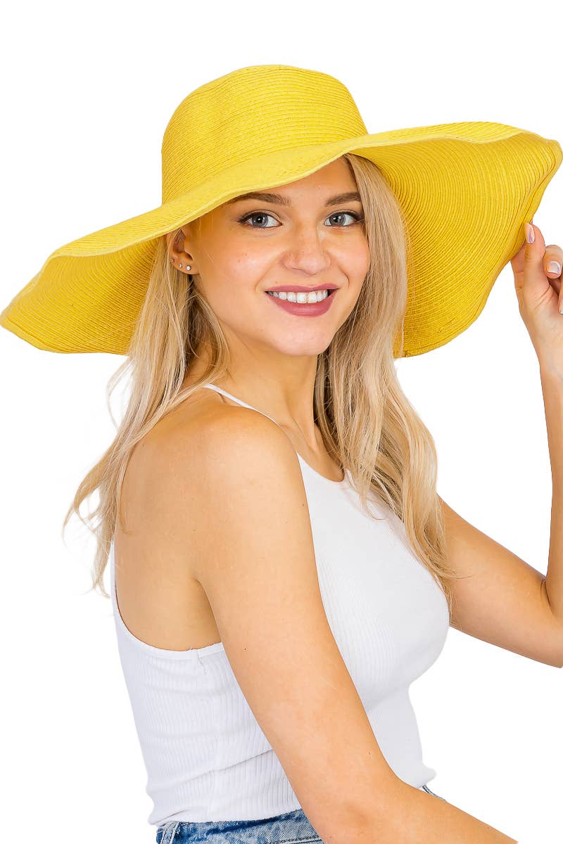 Cap Zone - Wholesale Straw Hat - Women's - Wire Brim Straw Beach Sun Hat59