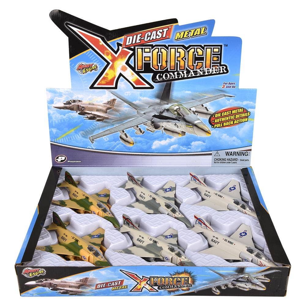 The Toy Network - Wholesale Toy Plane - Kids - 7" Die-Cast Pull Back F-4 Phantom  6pcs/Display5