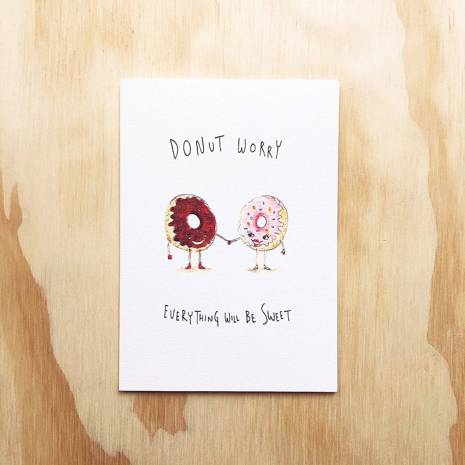 Well Drawn - Vente Cartes d'encouragement - Donut Worry, tout sera doux