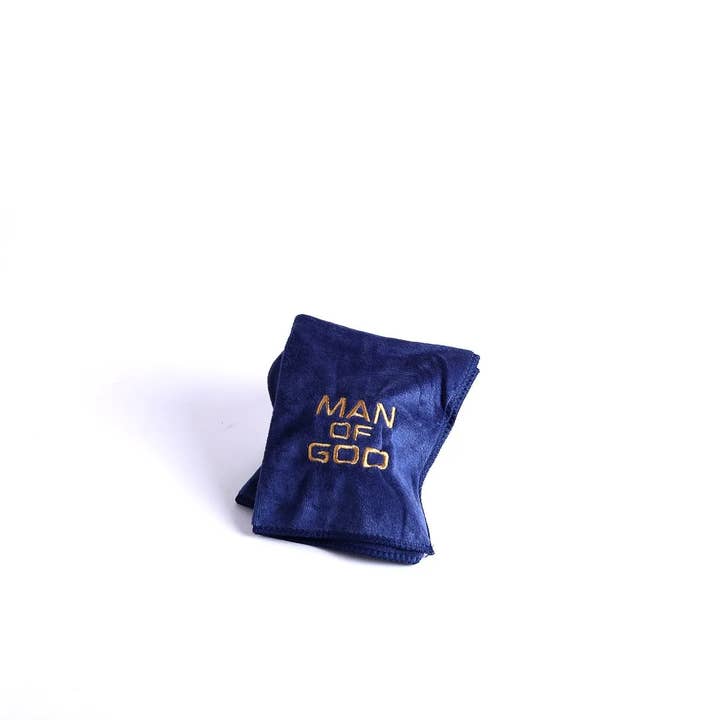 Pastor Towel - Man Of God - Navy - Microfiber for wholesale by Swanson Christian Products