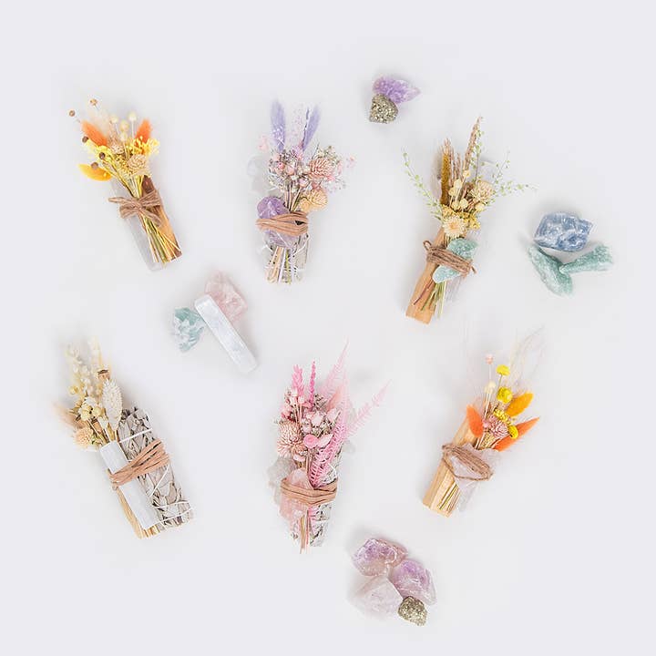 Seed Floral - Wholesale Sage Bundle - Smudge Stick- Palos Santos Sage Crystal Bundle Pack