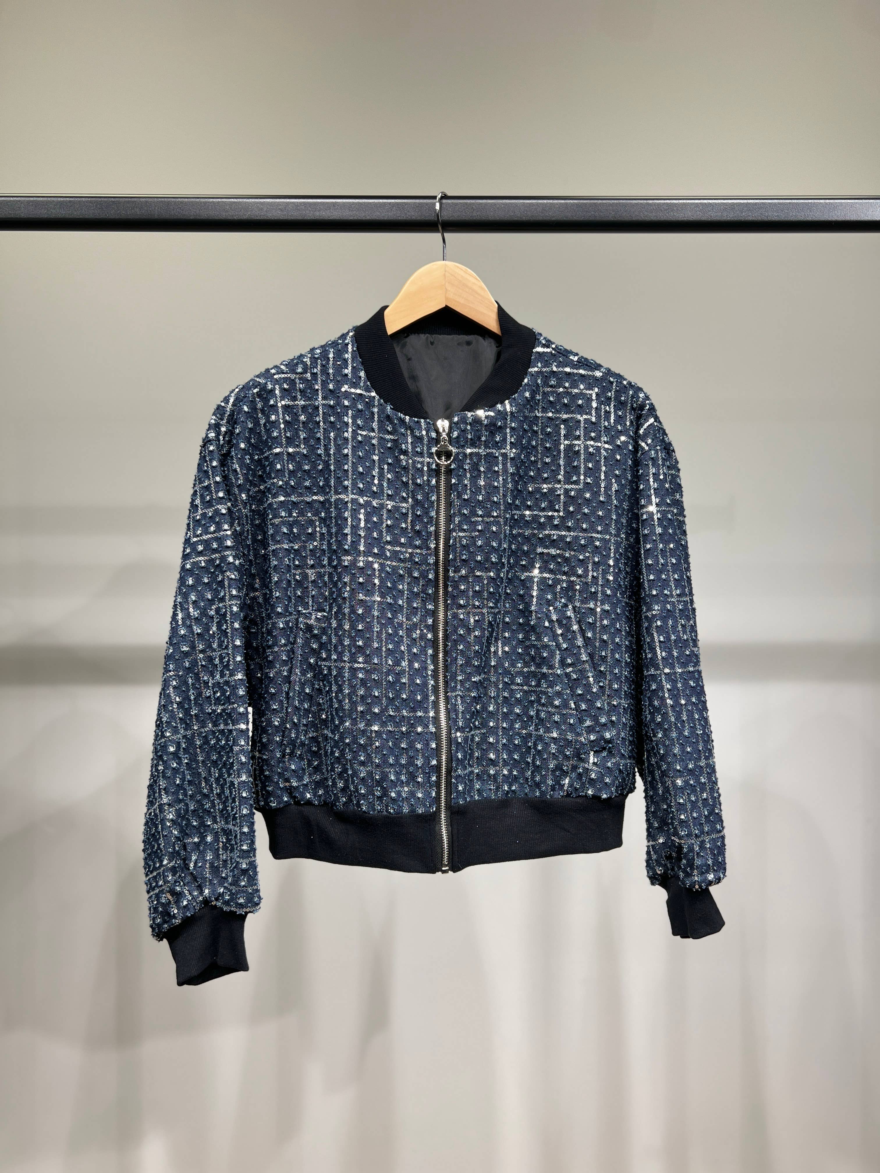 L'Emotion - Wholesale Jacket - Women's - Jean Jacket with Ribbed Sequin Edges Lined 100% Cotton0