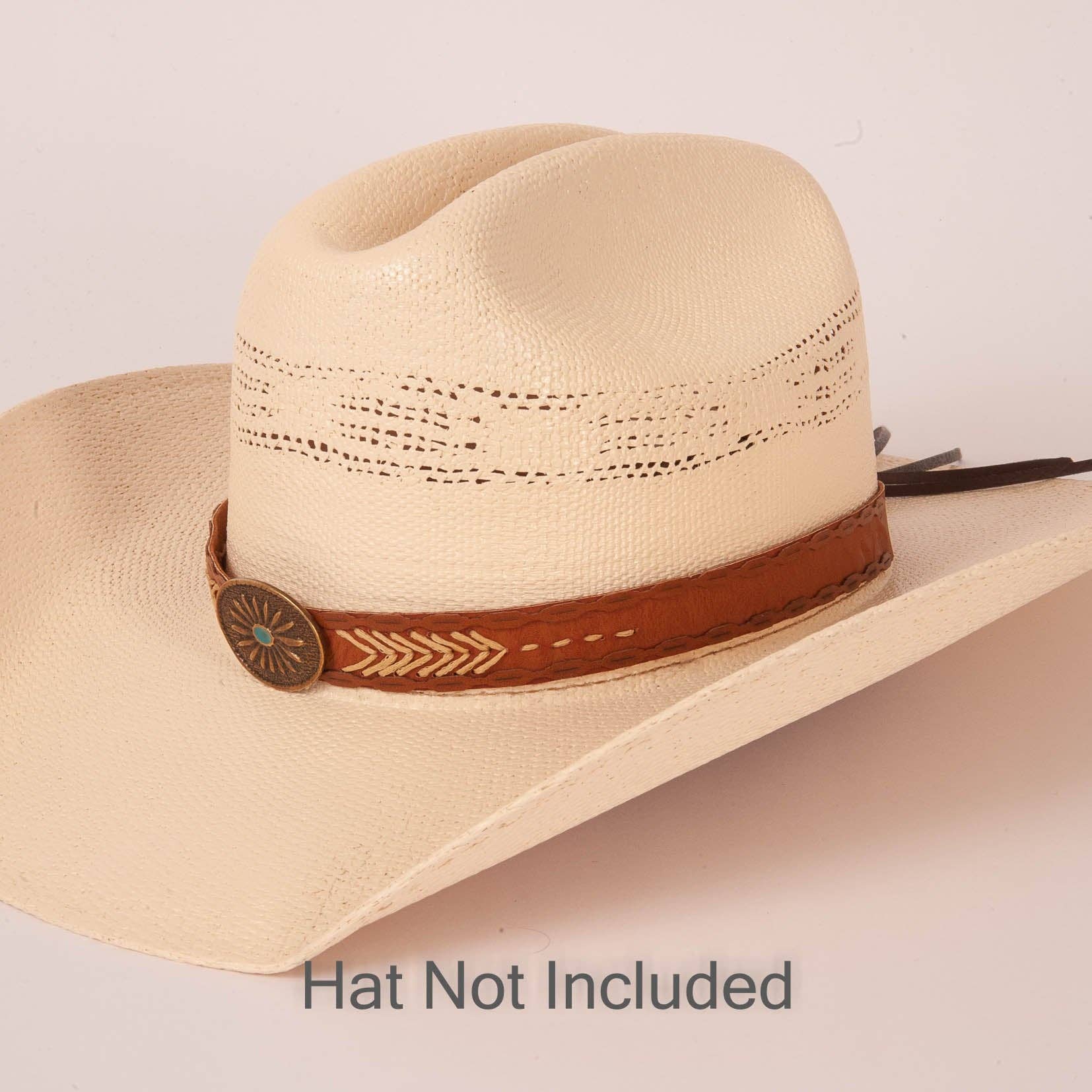 American Hat Makers - Wholesale Bandana - Unisex - Western Concho Hat Band - Style Ottawa Brown9
