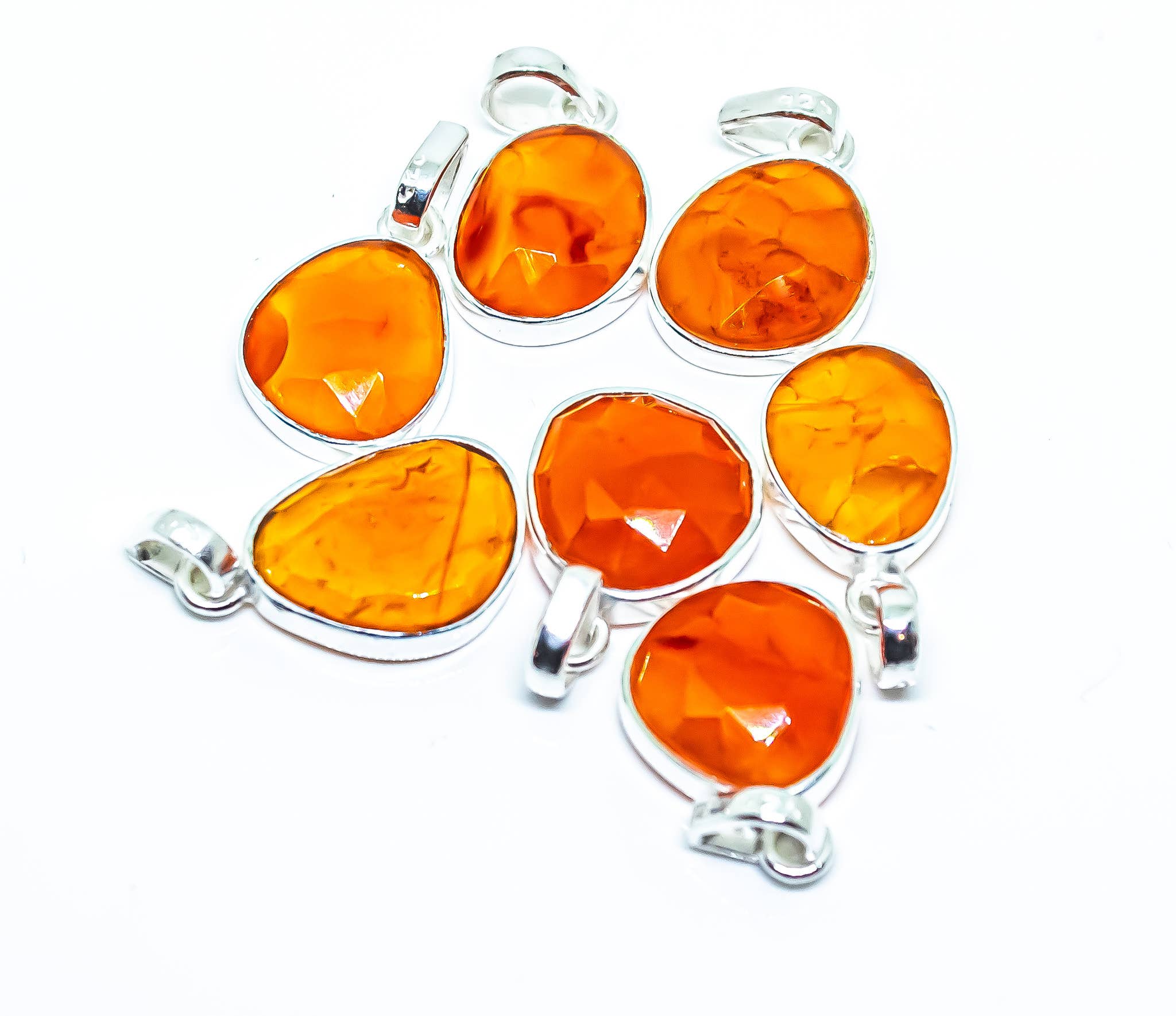 Quasar Gems USA - Vendita all'ingrosso Ciondolo/pendente - Collane con pendente in argento sterling con pietra preziosa di corniola