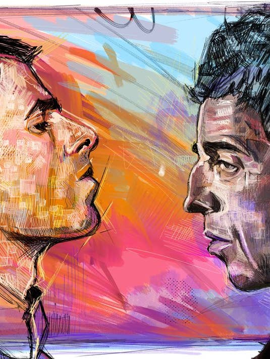 Brotherly Love Abstract Print - Liam & Noel Gallagher for wholesale by A Guy Called Minty LTD