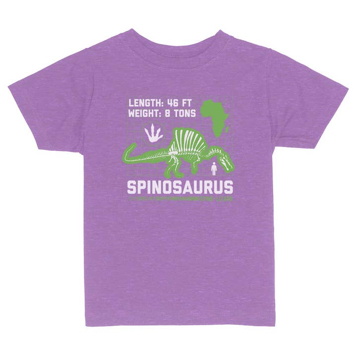 Itsy Bitsy Bella Co - Wholesale Screen Printed T-Shirt - Kids - Spinosaurus Dinosaur Facts Toddler and Youth Shirt5