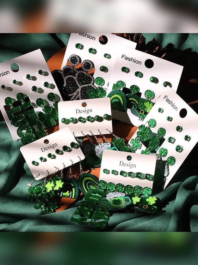 St. Patrick's Day Clover Earrings ZK1132 for wholesale by UNISHE